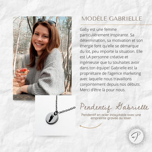 Pendentif Gabrielle - Acier inoxydable (reproduction d'empreinte)
