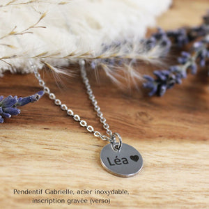 Pendentif Gabrielle - Acier inoxydable (reproduction d'empreinte)
