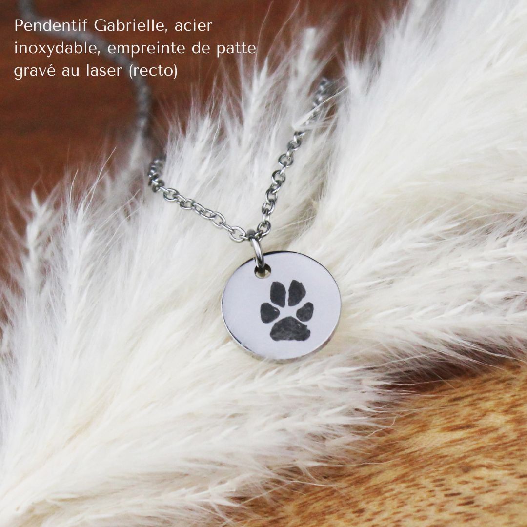 Pendentif Gabrielle - Acier inoxydable (reproduction d'empreinte)
