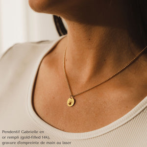 Pendentif Gabrielle - Or rempli (Gold-filled 14K) (reproduction d'empreinte)