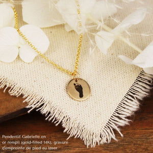 Pendentif Gabrielle - Or rempli (Gold-filled 14K) (reproduction d'empreinte)