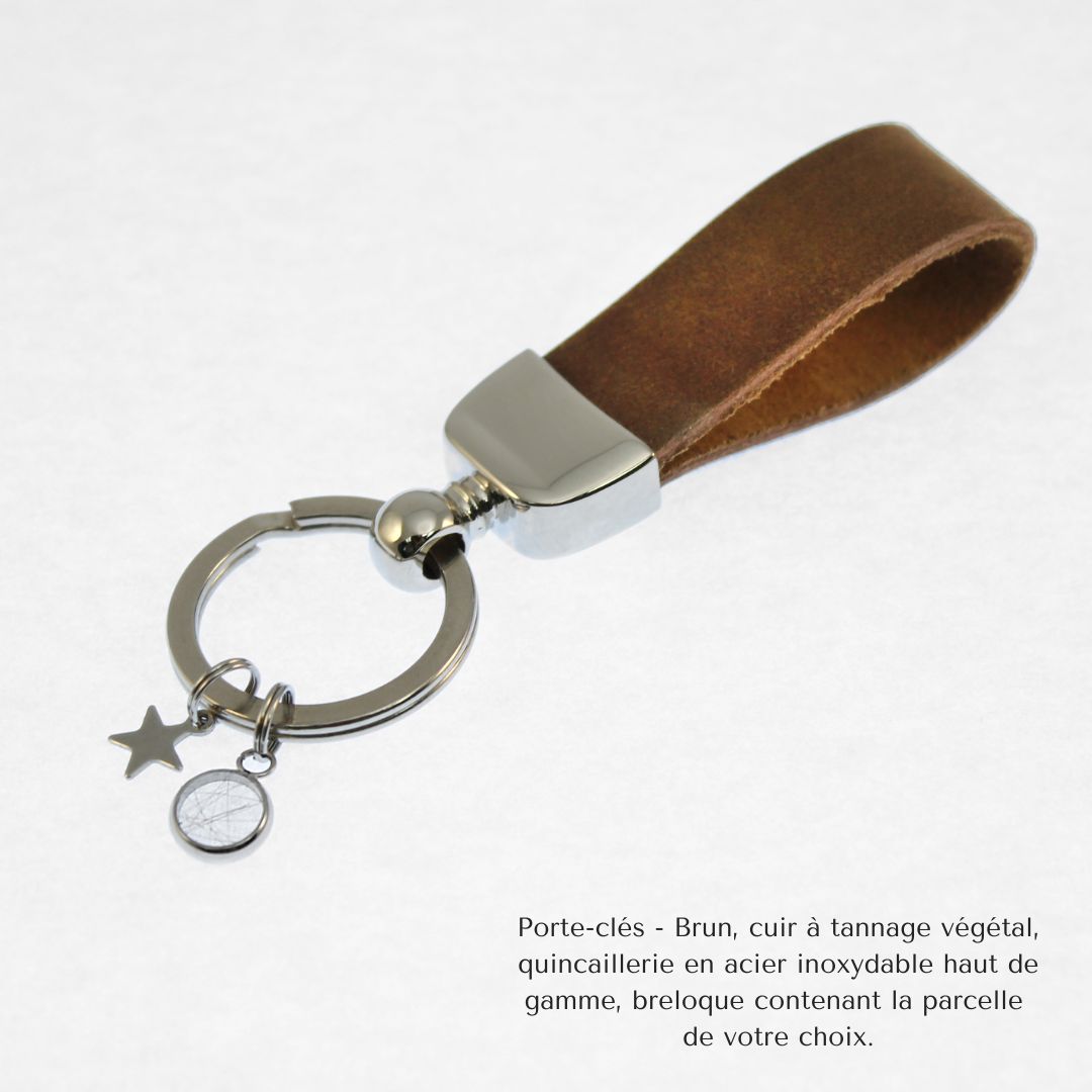 Porte-clé J'allume une étoile - Brun